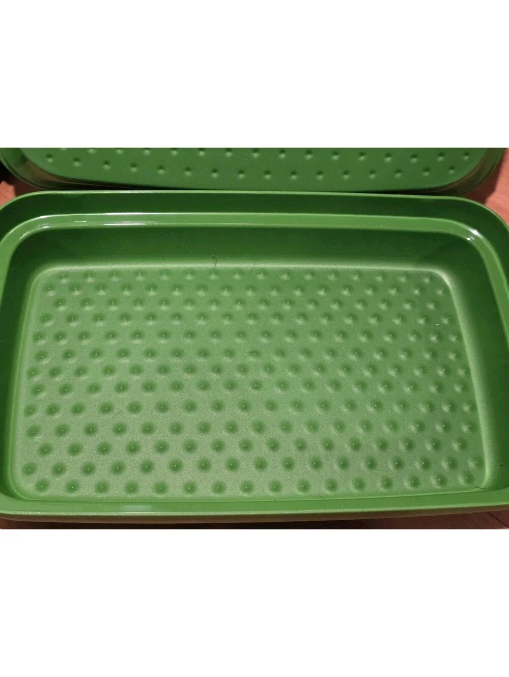 Tupperware Rectangle Smart Prep Marinate / Flip & Shake Breader #7042A-1  Green